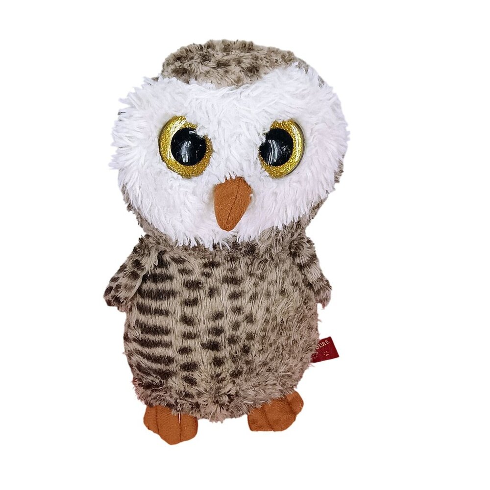 Gamble Pleasures Stuffed Plush Owl Toy 10" Soft Fluffy White &‎ Brown